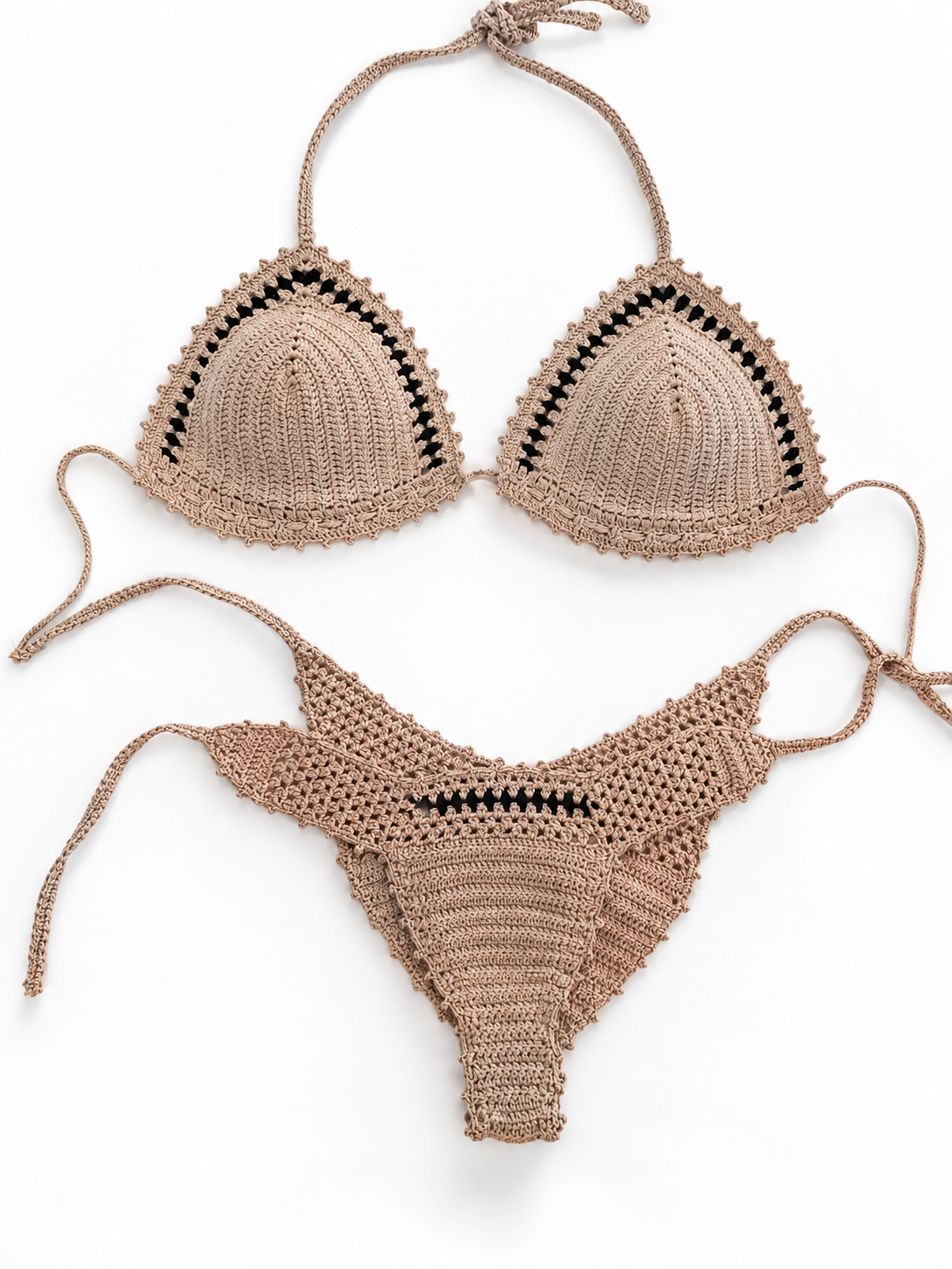 Costum de baie croșetat Nude – Bikini handmade Marina Elifer