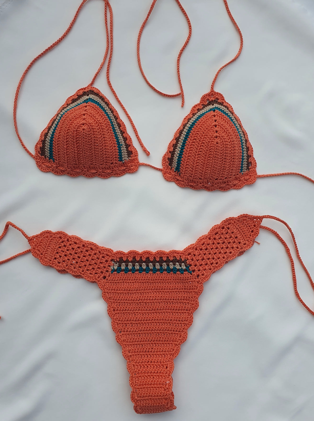 Costum de baie crosetat Coral -Bikini hand made- Marina Elifer