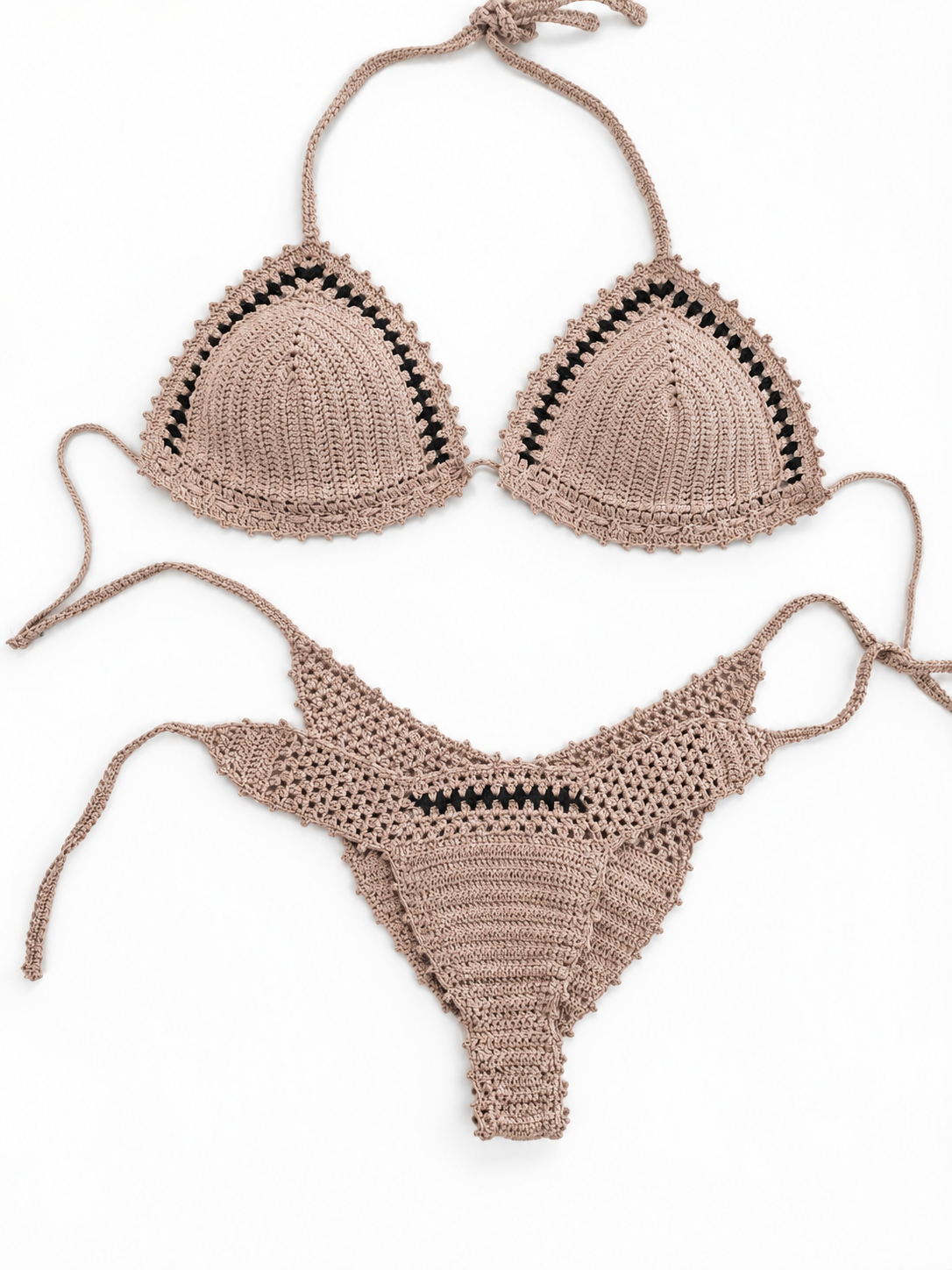 Costum de baie croșetat Nude – Bikini handmade Marina Elifer